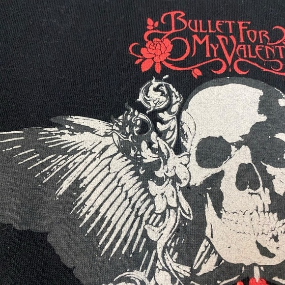 Vintage Y2K Bullet for My Valentine Band Tee Black Men’s Size Medium Skull Anvil - Picture 3 of 7